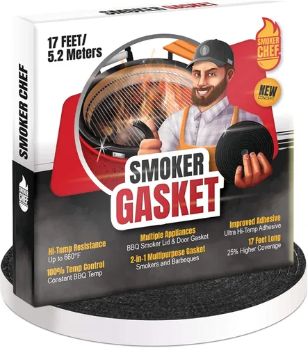 Vista 11 de Junta para Big Green Egg S-M - 2 paquetes x 5 pies de junta de sellado para ahumador - Junta BGE de fieltro de 3/4" x 1/8" - Compatible con Big