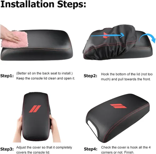 Vista 5 de INTGET Funda de consola central para accesorios Dodge Charger 2011-2020 2021 2022 2023 para Chrysler 300 2015-2022 Funda de reposabrazos de cuero