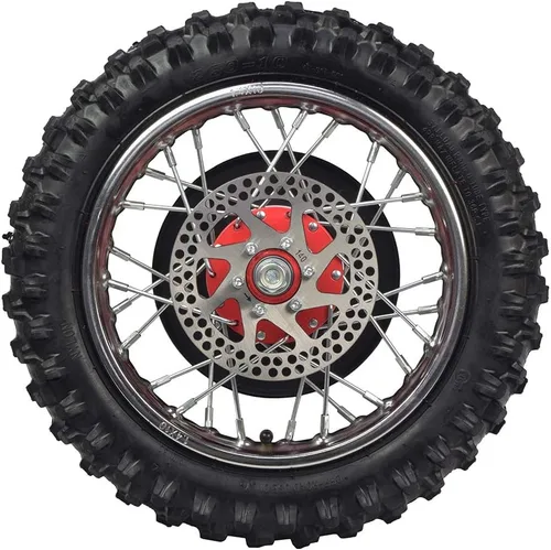 Vista 3 de Rueda trasera completa con buje rojo para el Razor SX500 McGrath Dirt Rocket