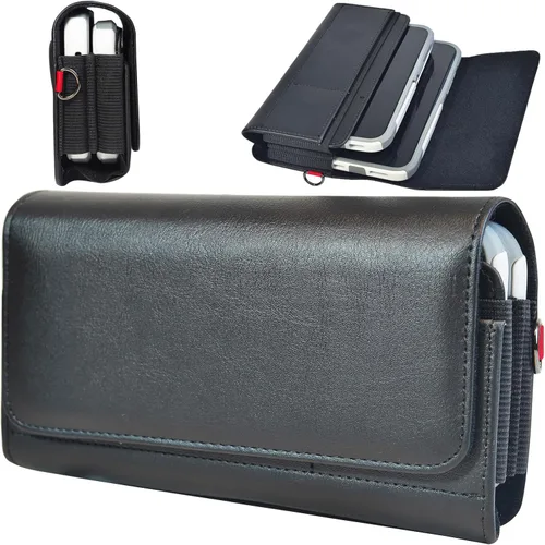 Funda de cuero para 2 fundas para teléfono celular con clip para cinturón para iPhone 16pro Max, 16 Plus, 15Pro Max, 15Plus, 14Pro Max, 14Plus,