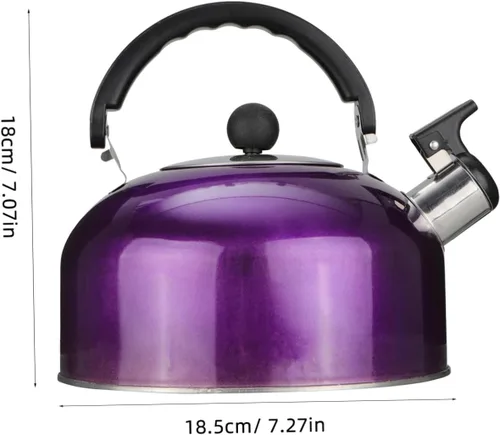 Vista 6 de Hervidor de café silbante, hervidor de té, estufa de acero inoxidable, tetera de agua, hervidor de agua, tetera con asa para el hogar, campamento al