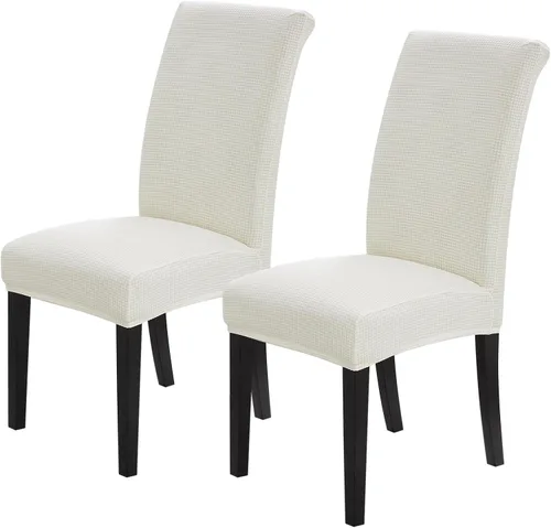 Vista 15 de Joccun - Juego de 2 fundas para sillas de comedor, fundas elásticas para sillas de comedor, fundas de asiento para sillas de comedor, funda de Negro