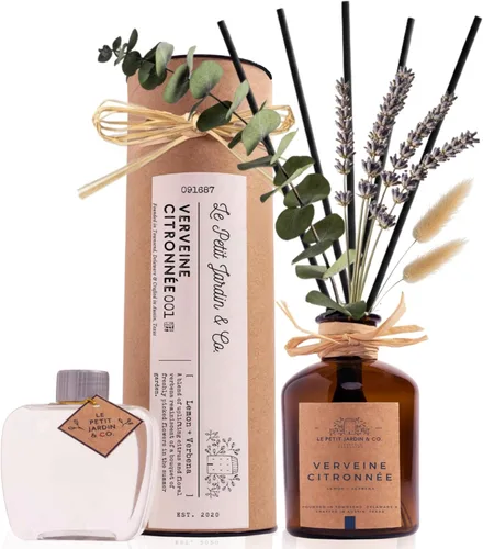 Difusores de junco - Juego de difusor de aceite con varillas y flores secas reales - Difusores de junco para el hogar, baño y oficina | Varillas de
