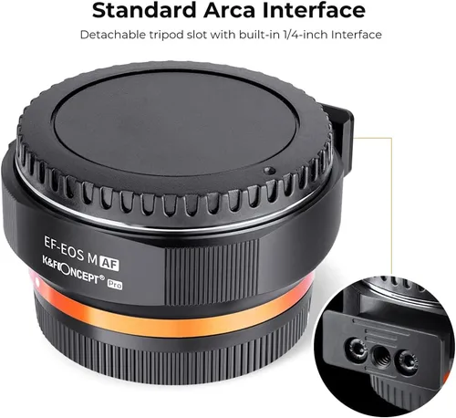 Vista 8 de Adaptador de lente electrónico EF/EF-S a EOS M, anillo adaptador de montaje de lente de enfoque automático K&F Concept compatible con lentes