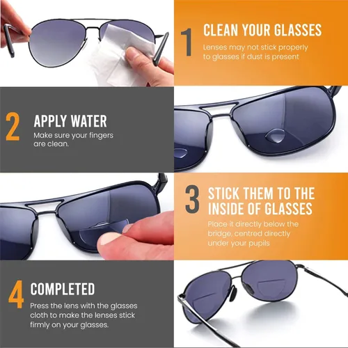 Vista 5 de Lentes bifocales adhesivas – Lentes de lectura con aumento bifocales para gafas de sol, gafas de seguridad, gafas de buceo