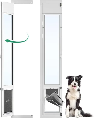 Vista 8 de Puerta grande para perros para puerta de vidrio deslizable, puerta para mascotas que se puede abrir para puertas de vidrio deslizables, todo