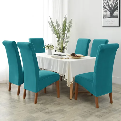 Vista 9 de Wangle Fundas elásticas para sillas universales, ajustadas, para sillas de comedor, fundas de terciopelo para el hogar, cocina, comedor, boda, juego