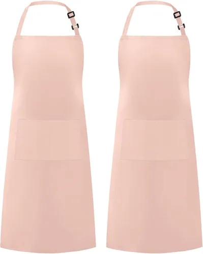 Vista 11 de Syntus Delantal ajustable con 2 bolsillos, delantales de cocina para mujeres, hombres, chef