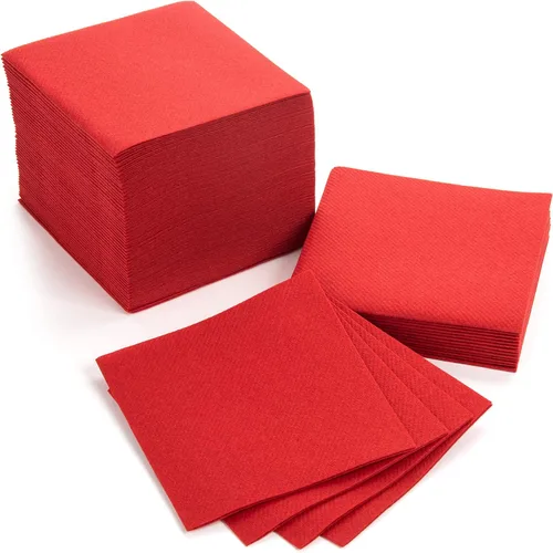 Vista 22 de AH AMERICAN HOMESTEAD Servilletas de cóctel de papel, servilletas desechables similares al lino, 4.75 x 4.75 pulgadas, servilletas cuadradas a