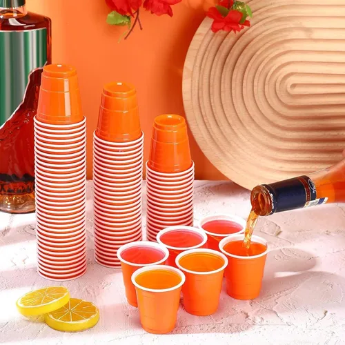Vista 16 de Roshtia Paquete de 100 vasos de plástico de 2 onzas, mini vasos de chupito desechables de graduación de 2 onzas para fiesta de graduación, boda