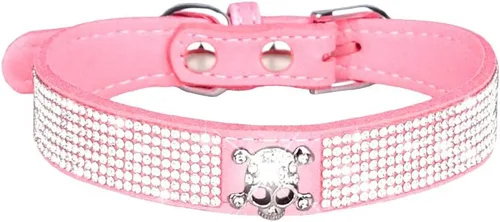 Vista 36 de Lindo collar para perro con diamantes de imitación brillantes, elegante collar de cristal con purpurina bonita joya suave para perros de raza