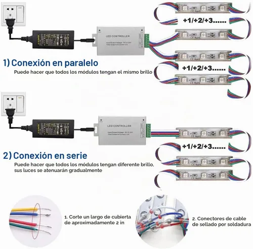 Vista 8 de Luces LED para escaparate, 40 pies, 80 piezas, impermeables, para letreros publicitarios, módulo de luz LED, 4 juegos de módulos LED 5050 SMD