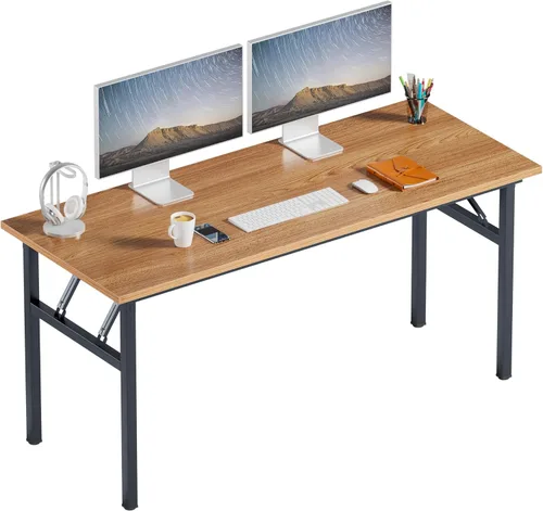 Vista 38 de Need - Escritorio plegable de computadora de 31.5 pulgadas para espacios pequeños, mesa plegable de escritura de estudio en negro para oficina