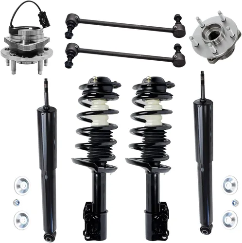 Vista 225 de Detroit Axle - Kit de 4 piezas de manguetas de dirección para Honda Civic 2006-2011, 2 manguetas de dirección delanteras y bujes de ruedas
