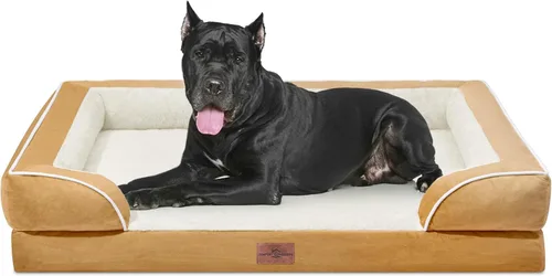Vista 15 de Comfort Expression - Cama ortopédica para perros medianos de 30x20 pulgadas, cama impermeable de espuma de huevera para mascotas medianas
