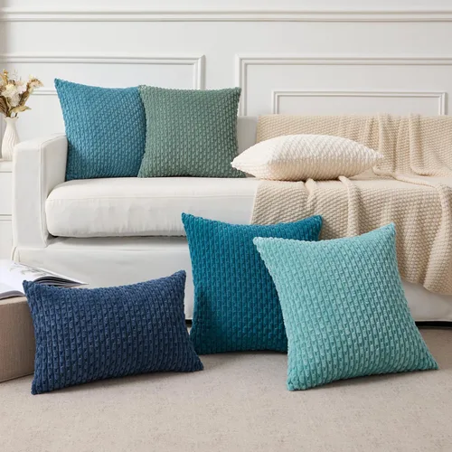Vista 86 de Kevin Textile - Juego de 2 fundas de almohada decorativas de pana suave, estilo bohemio, a rayas, decoración del hogar para sofá, cama, sofá y sala