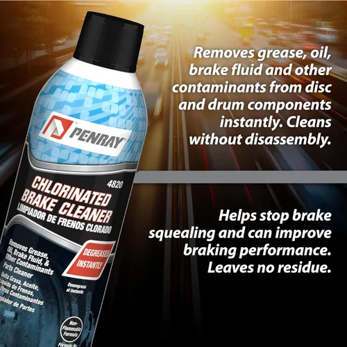 Vista 4 de Penray 4820-12PK Limpiador de frenos clorado – lata de aerosol de 19 onzas, caja de 12