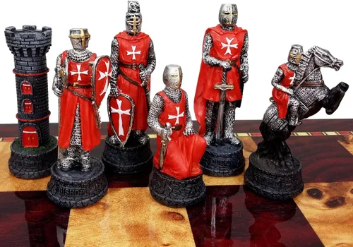 Vista 7 de Medieval Times Crusades Chess Men Set Arabians vs Christians Crusade - NO Board