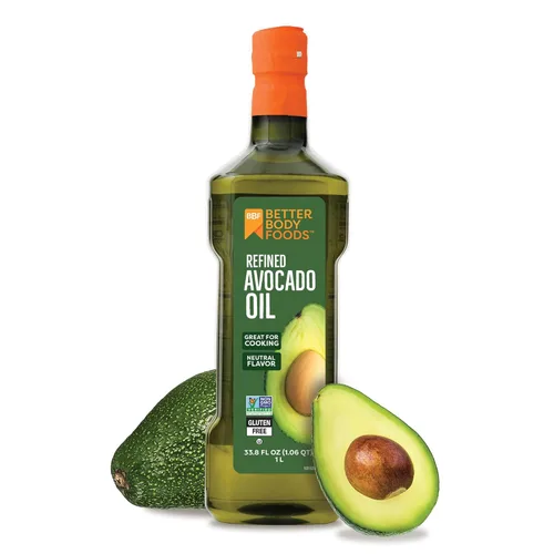 Aceite de Cocina Refinado sin OMG de BetterBody Foods, Kosher, Apto para Dietas Keto y Paleo, Aceite de Aguacate, 1 Litro, 33.8 Fl Oz