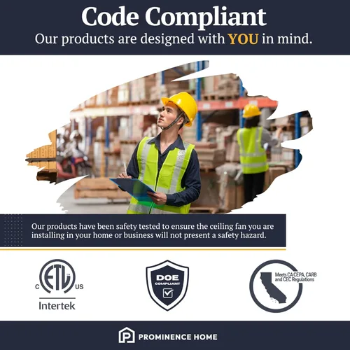 Vista 9 de Prominence Home Maxon - Ventilador de techo moderno de 52 pulgadas con luz, con control remoto, ventilador de interior de triple montaje con 3