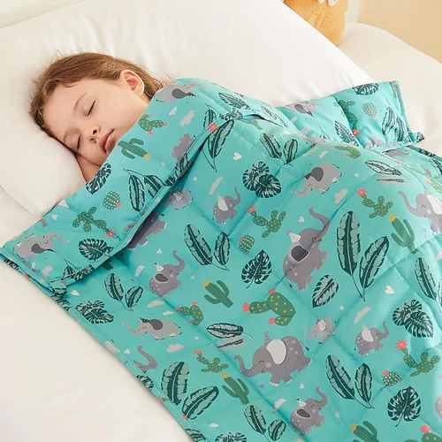 Vista 22 de Hosukko - Manta con peso de 3 libras - Manta pesada y transpirable - Princesa en beige, 20 x 30 pulgadas, 3 libras