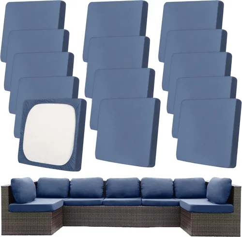 Vista 27 de Fundas de cojín elásticas para patio, fundas de cojín para muebles de patio, fundas de cojín para muebles de patio, protector de muebles lavable