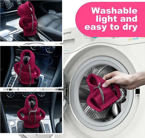 Vista 4 de SLLAK Funda de sudadera para palanca de cambios, sudadera universal para pomo de cambios, sudadera mini para cambio de marchas de coche, gadgets