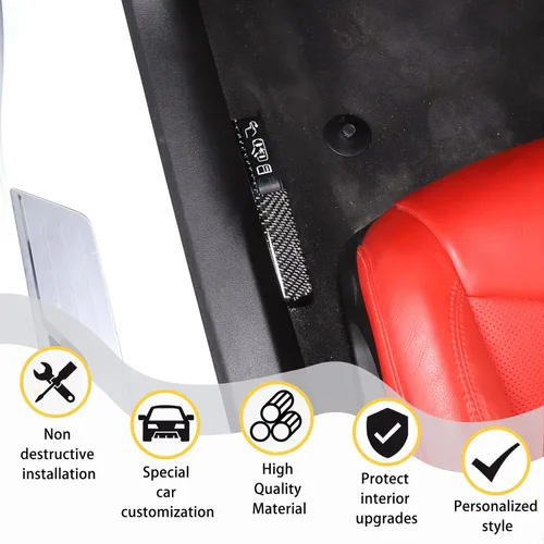 Vista 4 de Suave 3D de fibra de carbono real para interruptor de bloqueo de puerta de emergencia para automóvil, compatible con Corvette C8 Stingray Z06 Z51
