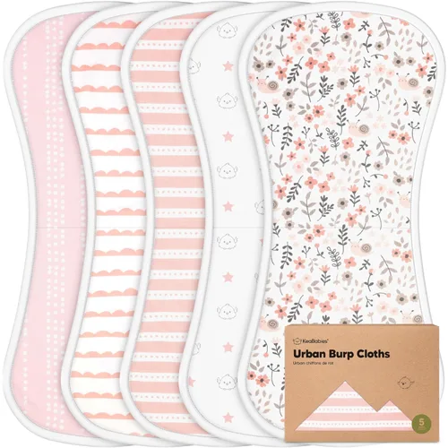 Vista 38 de Paños orgánicos para eructos para bebés niños y niñas - Paquete de 5 paños de algodón súper absorbentes para eructar para bebés, trapos suaves