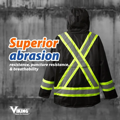 Vista 6 de Viking Professional Journeyman FR Chaqueta aislada para congelador - Chaquetas impermeables de alta visibilidad de 300D Trilobal Rip-Stop