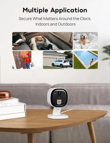 Vista 8 de winees Cámaras de seguridad para exteriores, cámaras Wi-Fi 2K con cable para seguridad en el hogar, cámara interior 2.4G, detección de IA
