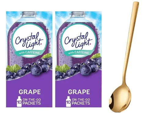 Vista 3 de Crystal Light On The Go Mezcla de Bebida - Dos (2) Paquetes de 10 unidades cada uno - Sin Azúcar, Refresco Bajo en Calorías con una Cuchara