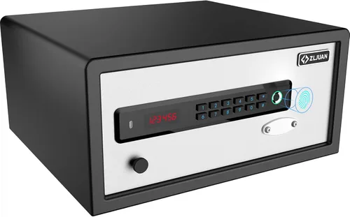 Z ZLJUAN Caja fuerte para hotel de 1.1 pies cúbicos, caja fuerte de acero para documentos personales con cerradura biométrica estilo hotel,