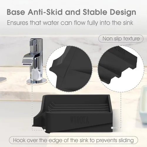 Vista 4 de Jabonera de silicona con drenaje, soporte para jabón en barra para ducha, protector de cascada autodrenante para cocina, mantiene el jabón seco