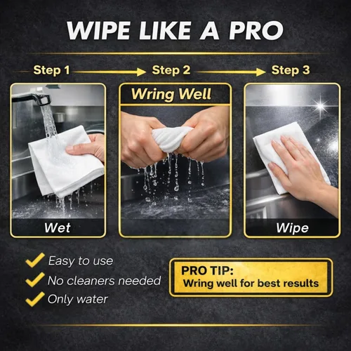 Vista 3 de Microfiber Magic Streak Free Cleaning Cloth 3 Pack Clean Any Surface with Just Water Eco Friendly Environmentally Safe Perfect for Window, Mirror