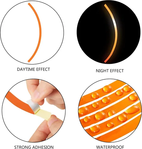 Vista 3 de TOMALL 18 calcomanías reflectantes de 16 a 19 pulgadas para llantas de motocicleta, automóvil, ciclismo, bicicleta, decoración de seguridad