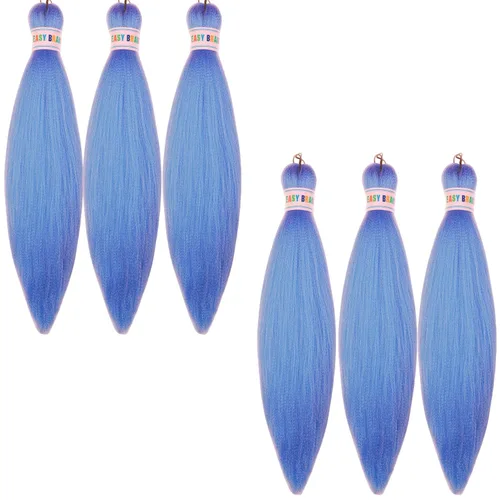 Vista 23 de Leticia - Cabello estirado para trenzar, color negro, 16 pulgadas, paquetes de 6