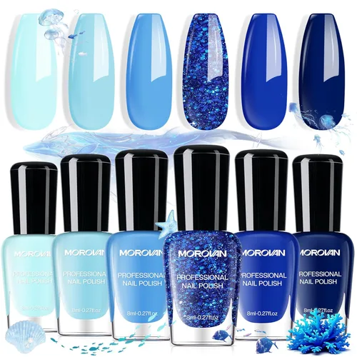 Vista 19 de Morovan Juego de Esmalte de Uñas: Esmalte de Uñas Holográfico Metálico de Laca en Aerosol Seco al Aire Paquete Regular de Esmalte de Uñas 7.6ml