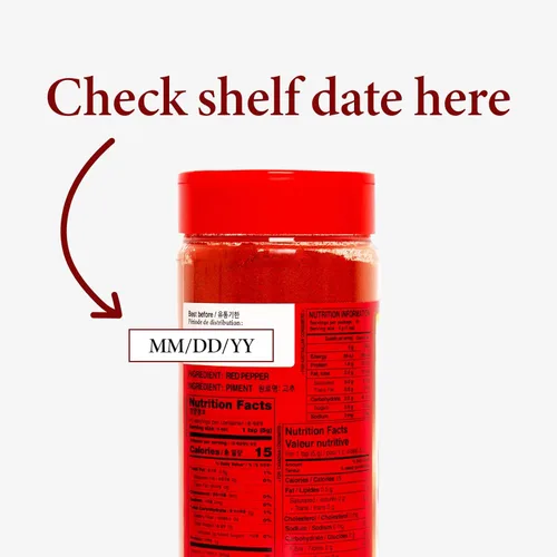 Vista 5 de Wang Gochugaru grueso secado al sol para kimchi, hojuelas de pimiento rojo, chile en polvo, 1 libra