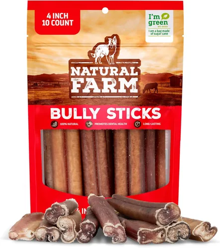 Vista 17 de Natural Farm Nervio de toro sin olor (2-3 pulgadas, 1 libra) para perros pequeños o medianos, palitos masticables 100 % de carne de res, sin OGM