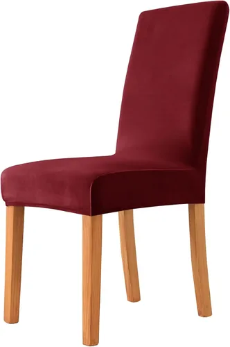 Vista 27 de Fundas elásticas para sillas de comedor, fundas protectoras de asiento extraíbles de terciopelo suave para silla Parson (2, beige)