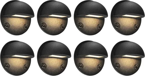 GKOLED Paquete de 8 luces LED de bajo voltaje, luces de escalón de párpados de tamaño mini con chips LED integrados de 0.8 W, clasificación IP65+