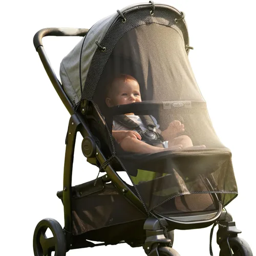 Vista 11 de Parasol para carriolas y asientos de coche, parasol universal ajustable, FPS 30, transparente, tu bebé verá el mundo y estará protegido, de IntiMom