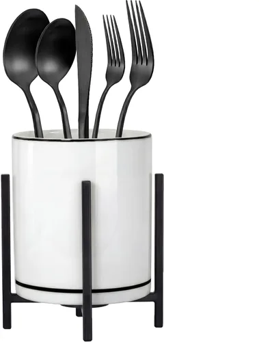 Vista 13 de Soporte de cubiertos de granja para mesa de comedor, soporte de cocina para utensilios de servir, soporte decorativo para utensilios de cocina