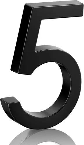 Vista 15 de Número de casa flotante de acero inoxidable de 5", números de casa modernos de metal antióxido con kits de clavos para puerta, jardín, buzón