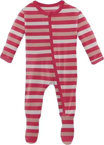Vista 50 de KicKee Baby & Toddler - Pijama de viscosa ultrasuave de bambú con patas abatibles y puños