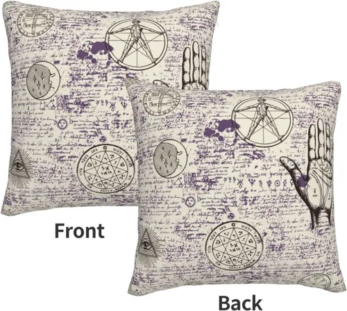 Vista 2 de Various Retro Symbols -Pillow Covers, 22"X22" Inch Velvet Soft Throw Pillow Covers, Cozy Fluffy Pillow Cases With Zipper, Decorative Square