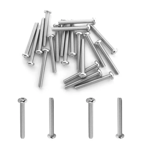 Vista 12 de MroMax 30 tornillos de máquina Phillips de cabeza plana M2 x 0.197 in, acero inoxidable 304 18-8, rosca completa, tornillos de cabeza cruzada gris