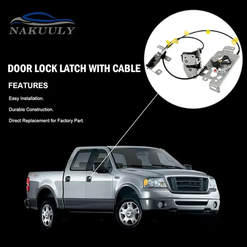 Vista 4 de Nakuuly Cierre de puerta trasera y cable, lado izquierdo del conductor, compatible con Ford F150 de cabina extendida 2004-2008, conjunto