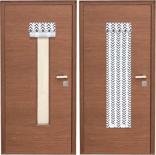 Vista 13 de Leinuosen 2 piezas cortinas cubiertas para puerta y ventana de aula, cortinas opacas de bloqueo para puertas de vidrio, cobertura de ventanas